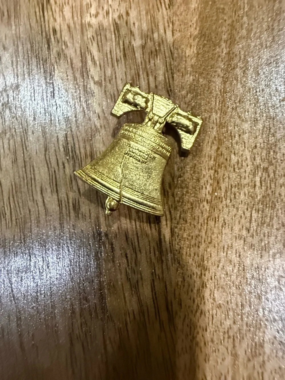 Vintage Gold Tone Liberty Bell Brooch
